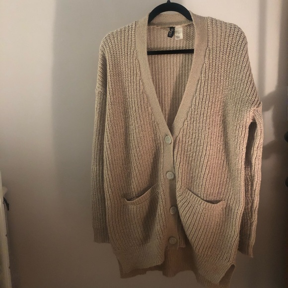 H&M Sweaters - H&M Beige Sweater Cardigan with Buttons